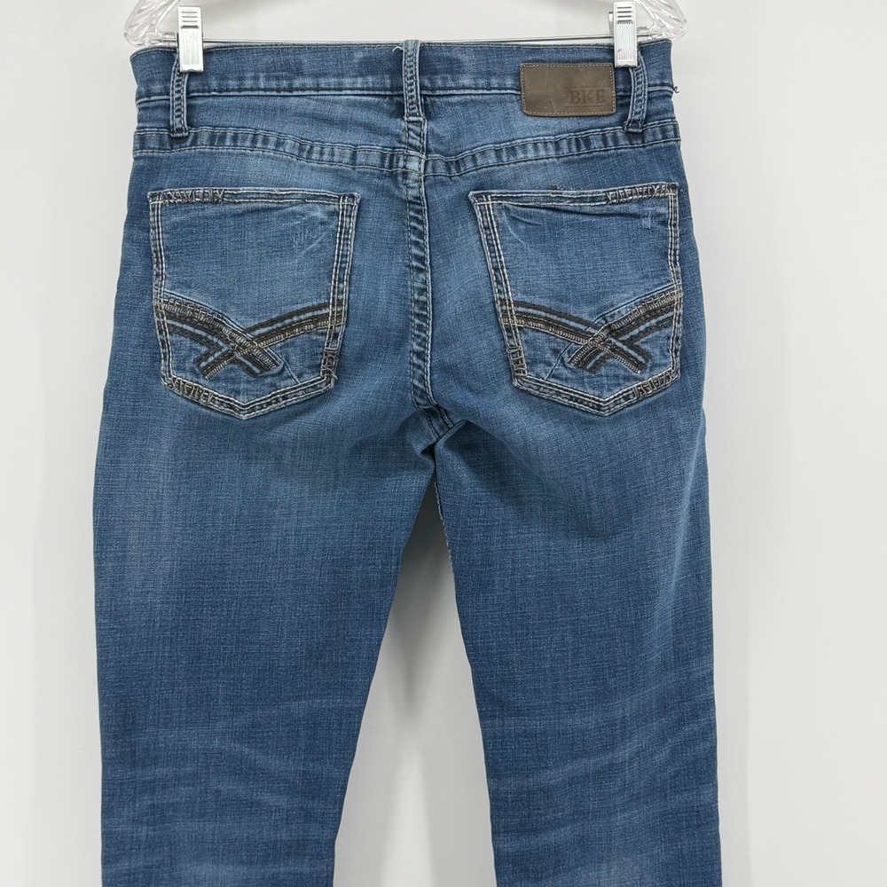 BKE Alec Straight Leg Jeans Mens 31R Medium Wash Faded Denim Pants - Picture 5 of 13